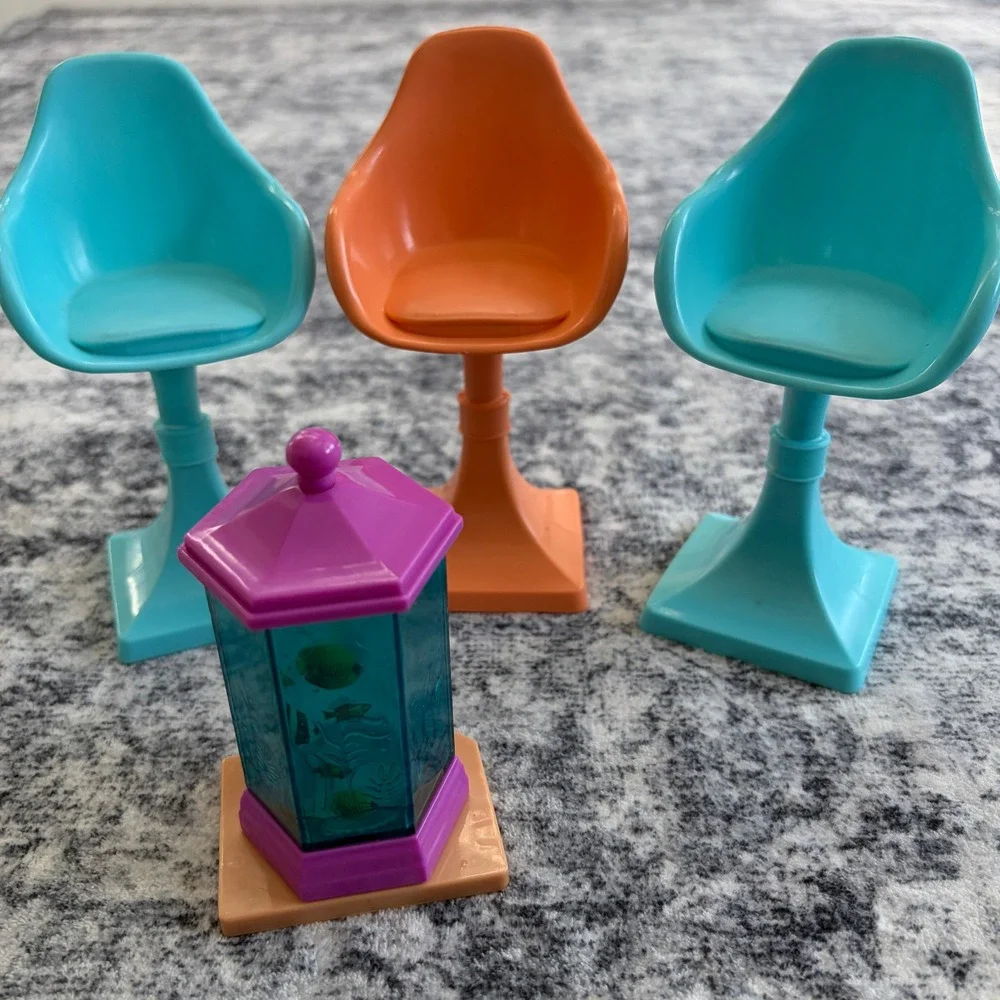 Mattel Barbie 2015 Dream House Replacement Chairs Fish Tank Furniture Set Lot
